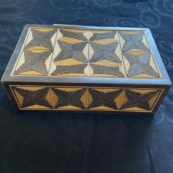 Vintage MCM Russian Sovak Inlaid Ornate Wood Box. Drawer. Handcrafted. Beautiful - Picture 7 of 14